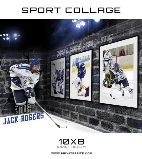 3D Wall Hockey - Sports Collage