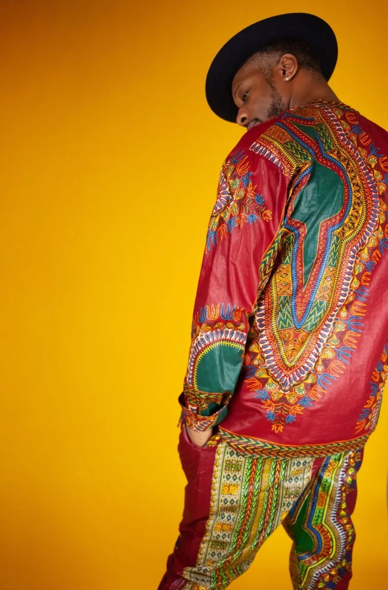 African Pants In Red Dashiki