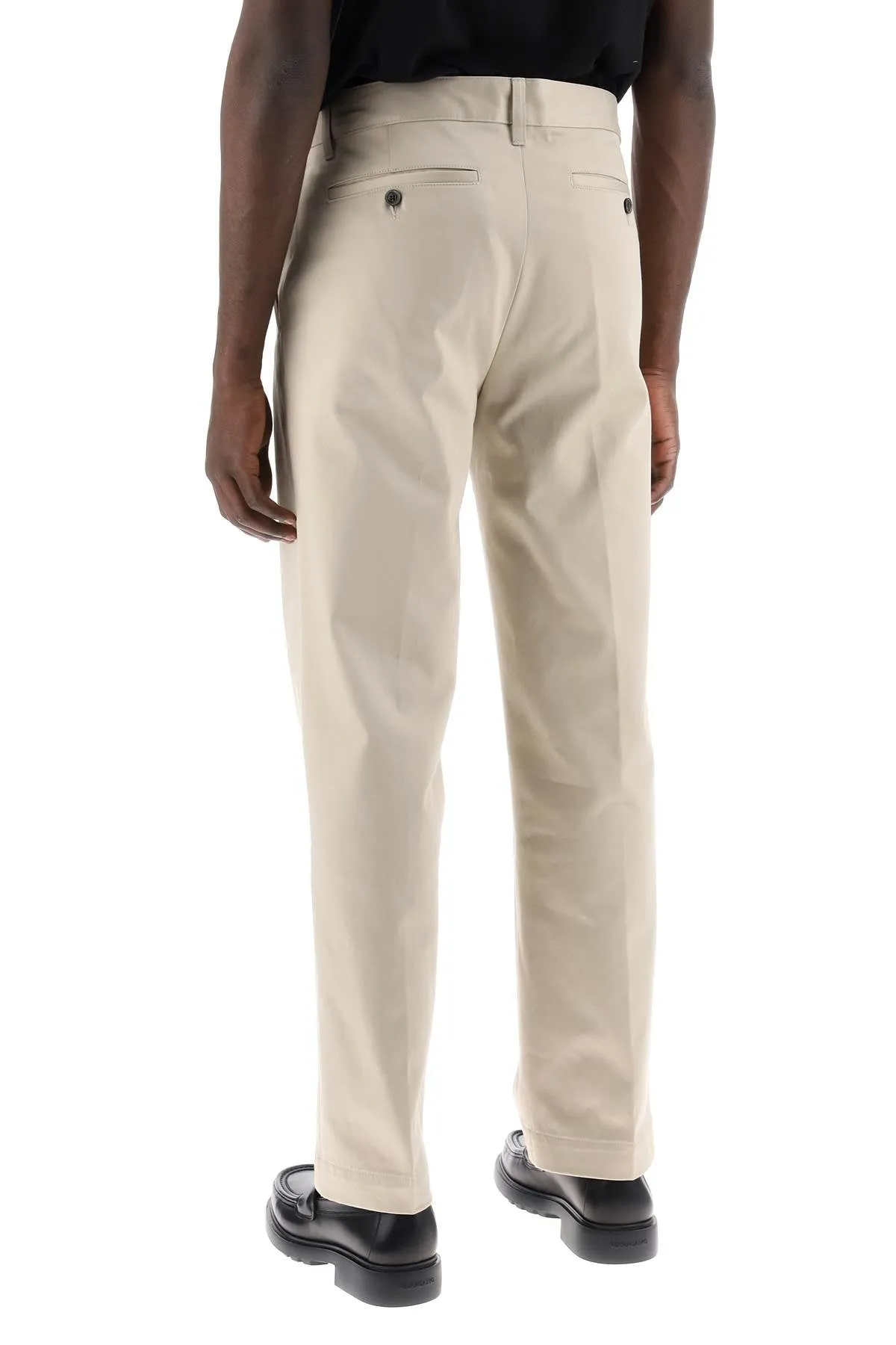 AMI ALEXANDRE MATIUSSI cotton satin chino pants in