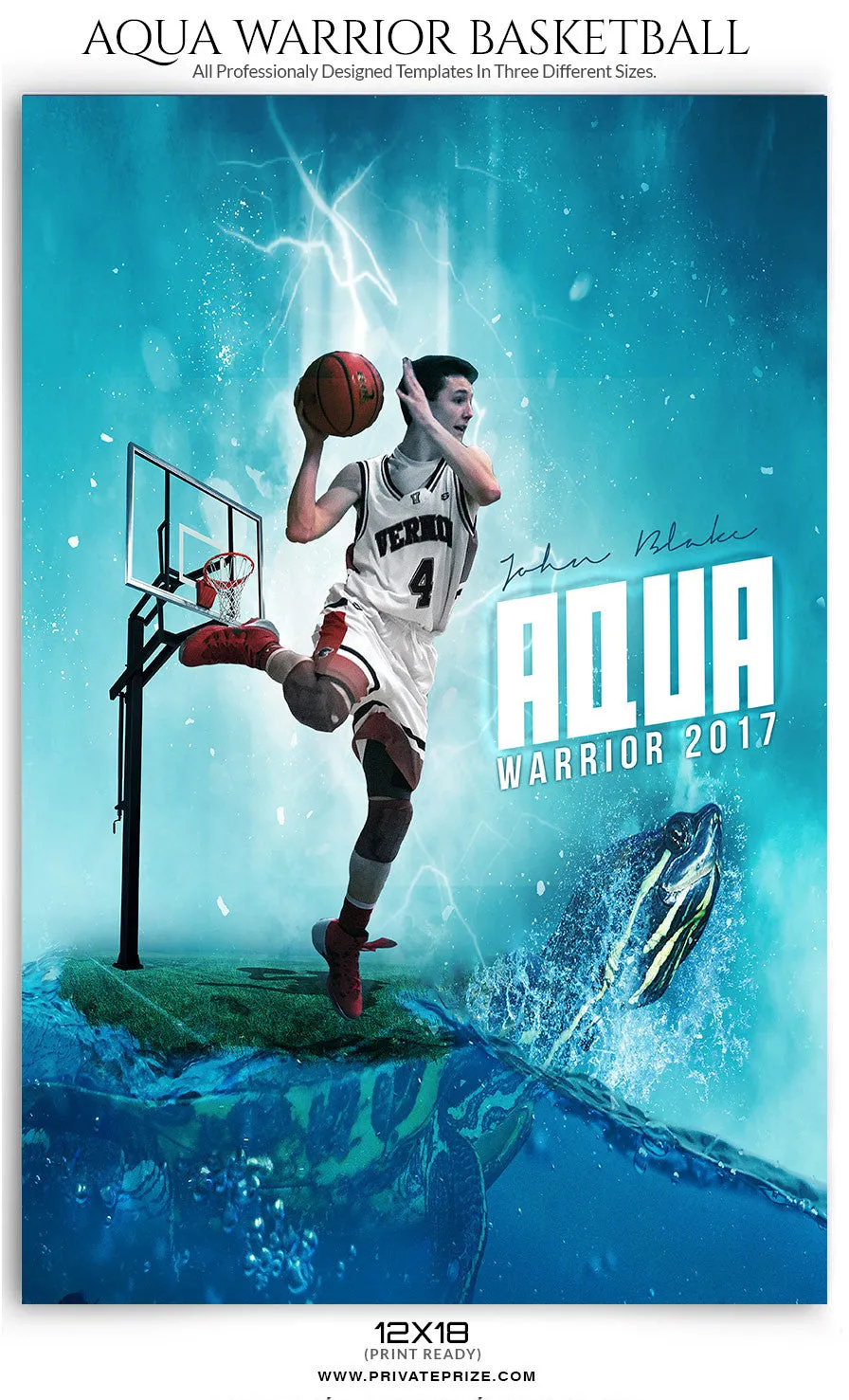 Aqua Warrior Themed Sports Template