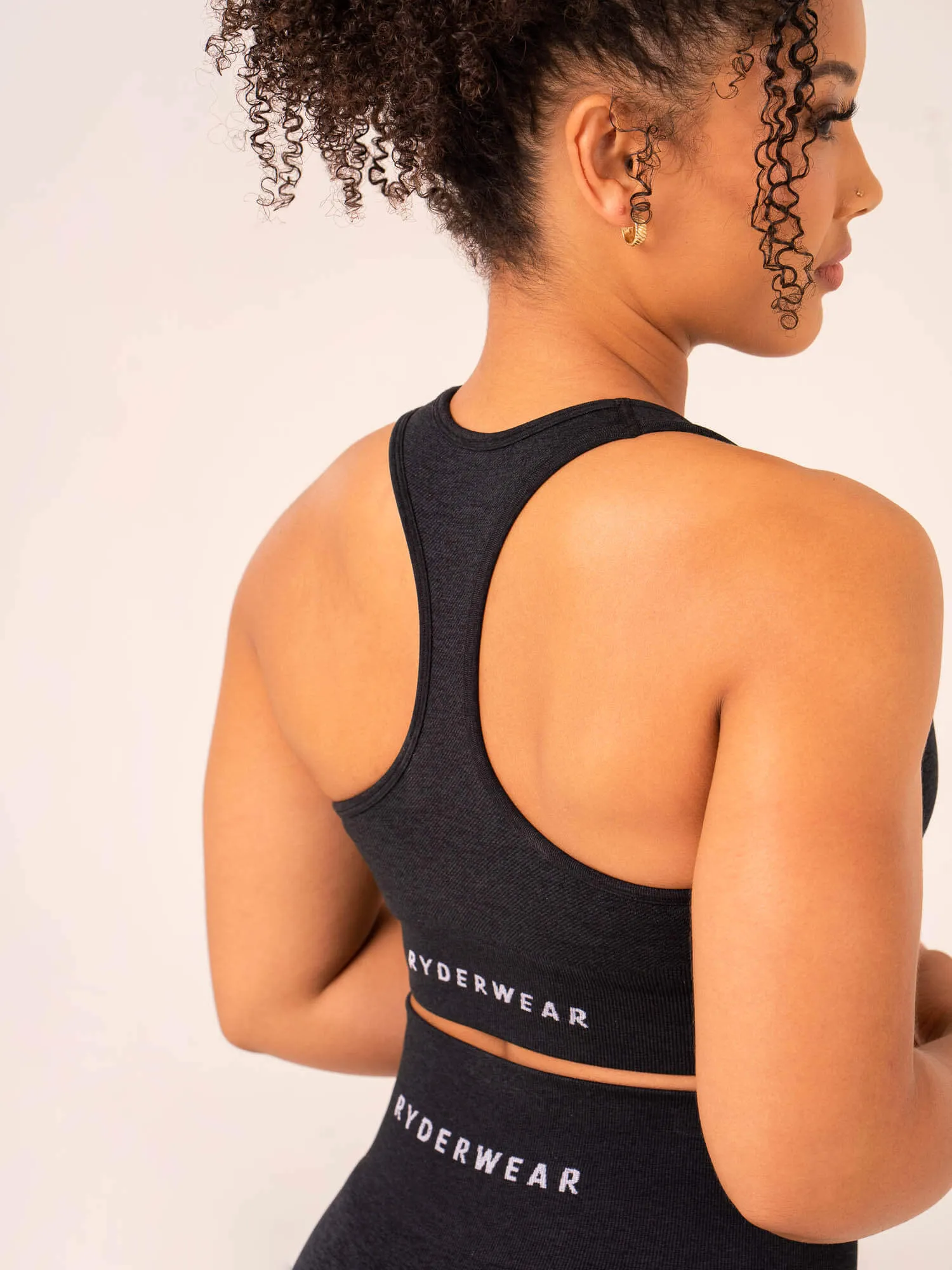 Aspire Seamless Sports Bra - Black Marl