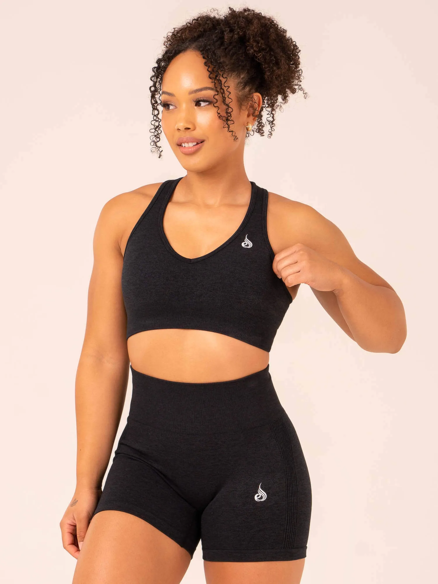 Aspire Seamless Sports Bra - Black Marl