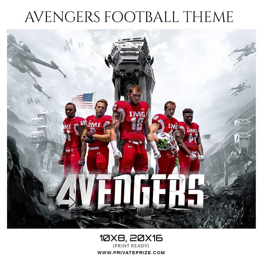 Avengers - Football Themed Sports Photography Template