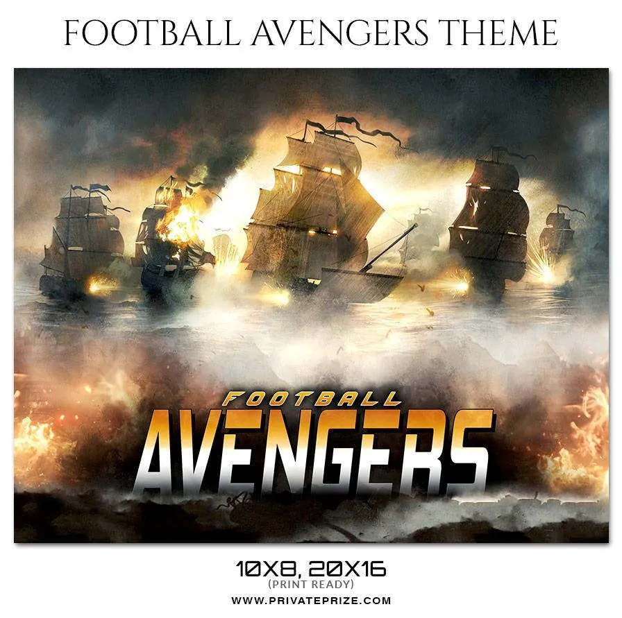 Avengers - Football Themed Sports Photography Template