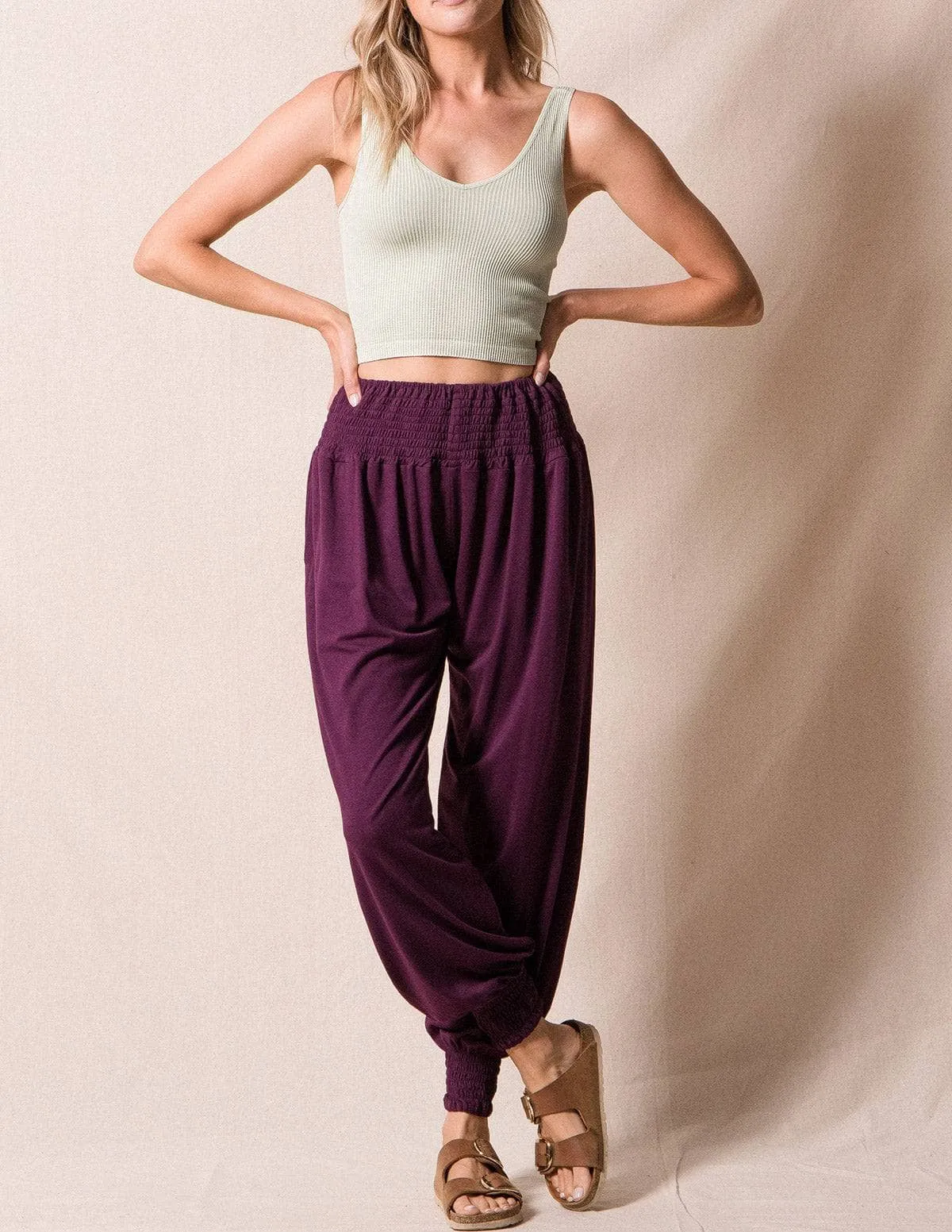 Bamboo / Organic Cotton Taj Pocket Pants - Plum