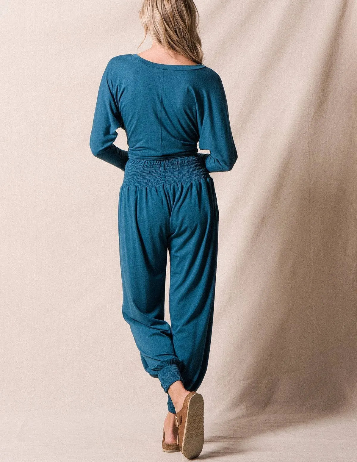 Bamboo / Organic Cotton Taj Pocket Pants - Teal Blue - As-Is-Clearance