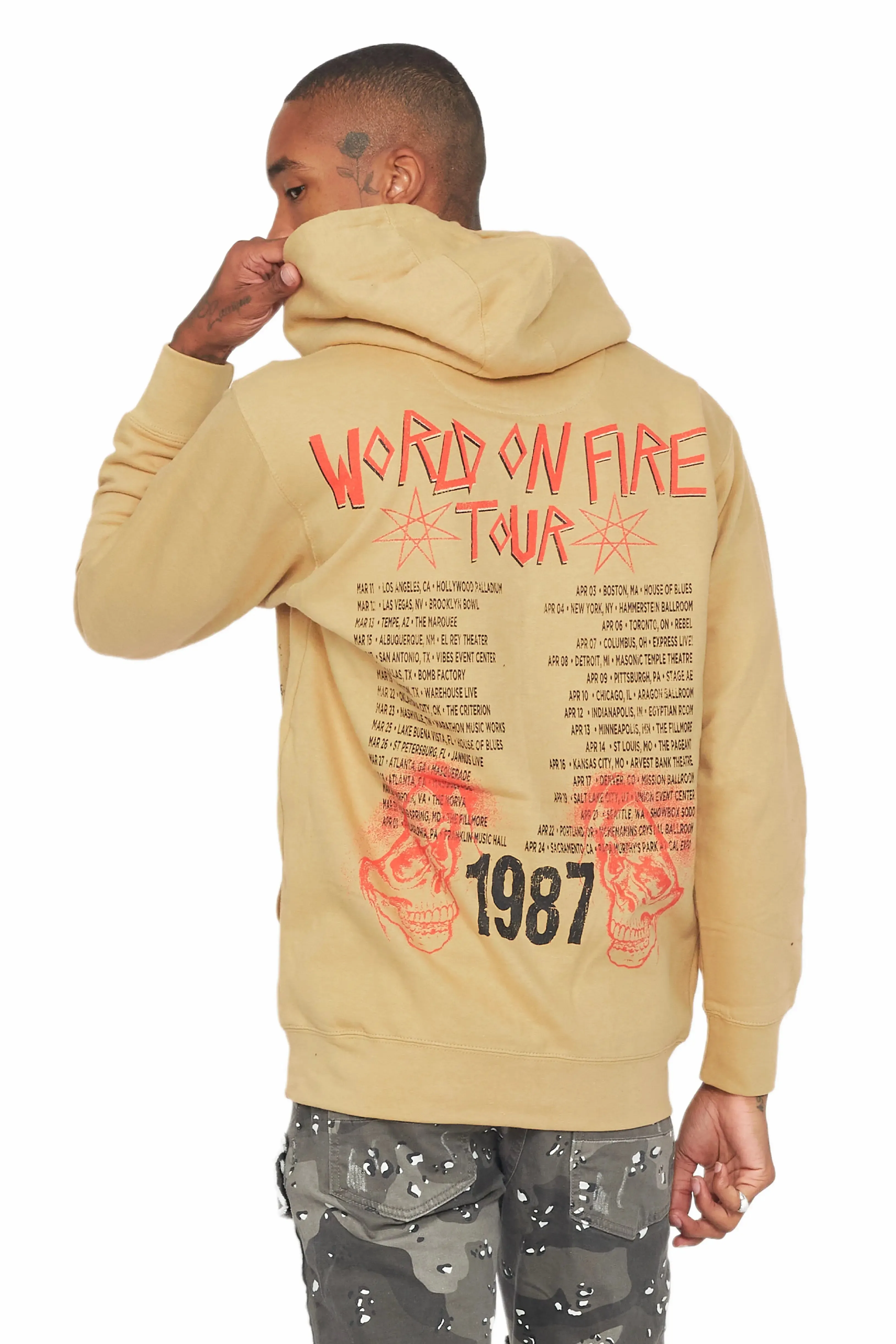 Barrett Beige Graphic Hoodie