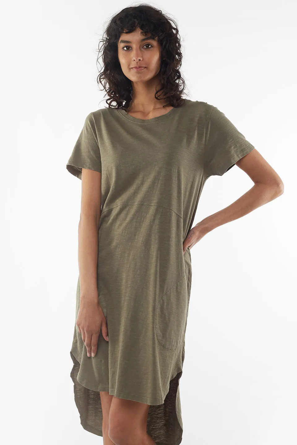 Bayley Khaki Tee Mini Dress