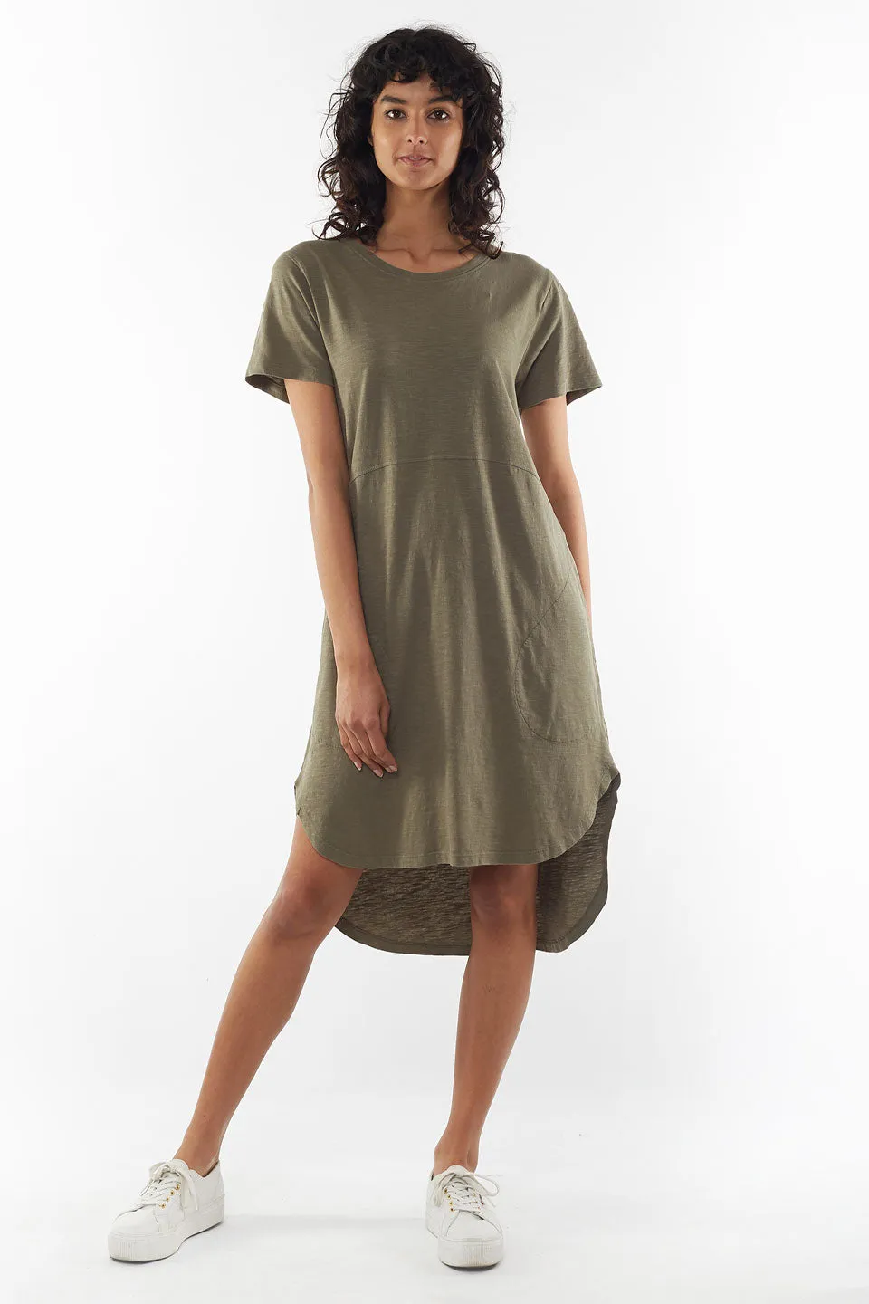 Bayley Khaki Tee Mini Dress