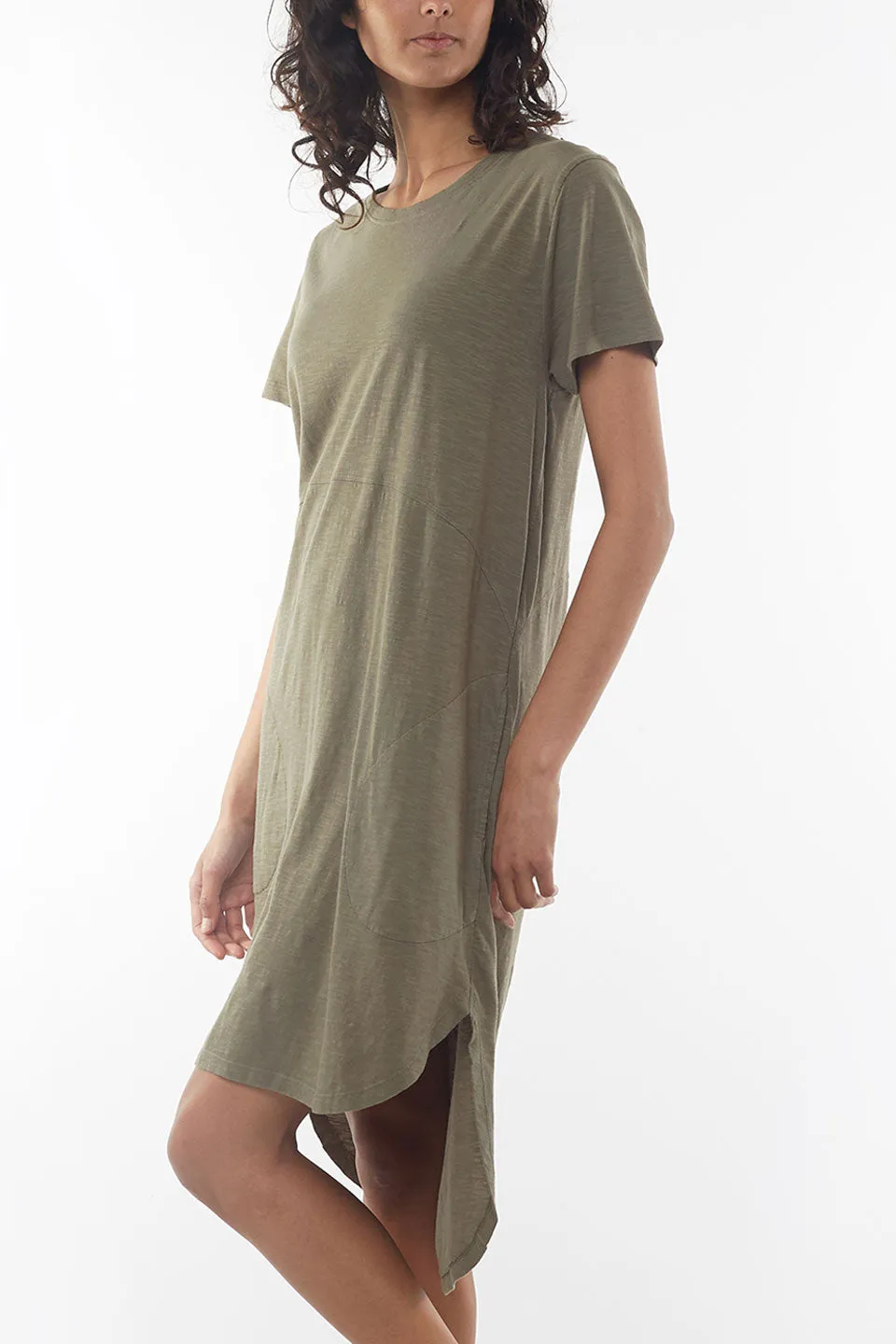 Bayley Khaki Tee Mini Dress