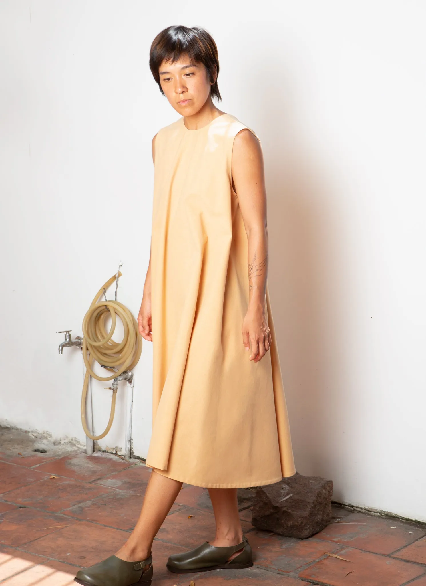 Bee Tie Dress in Light Brown