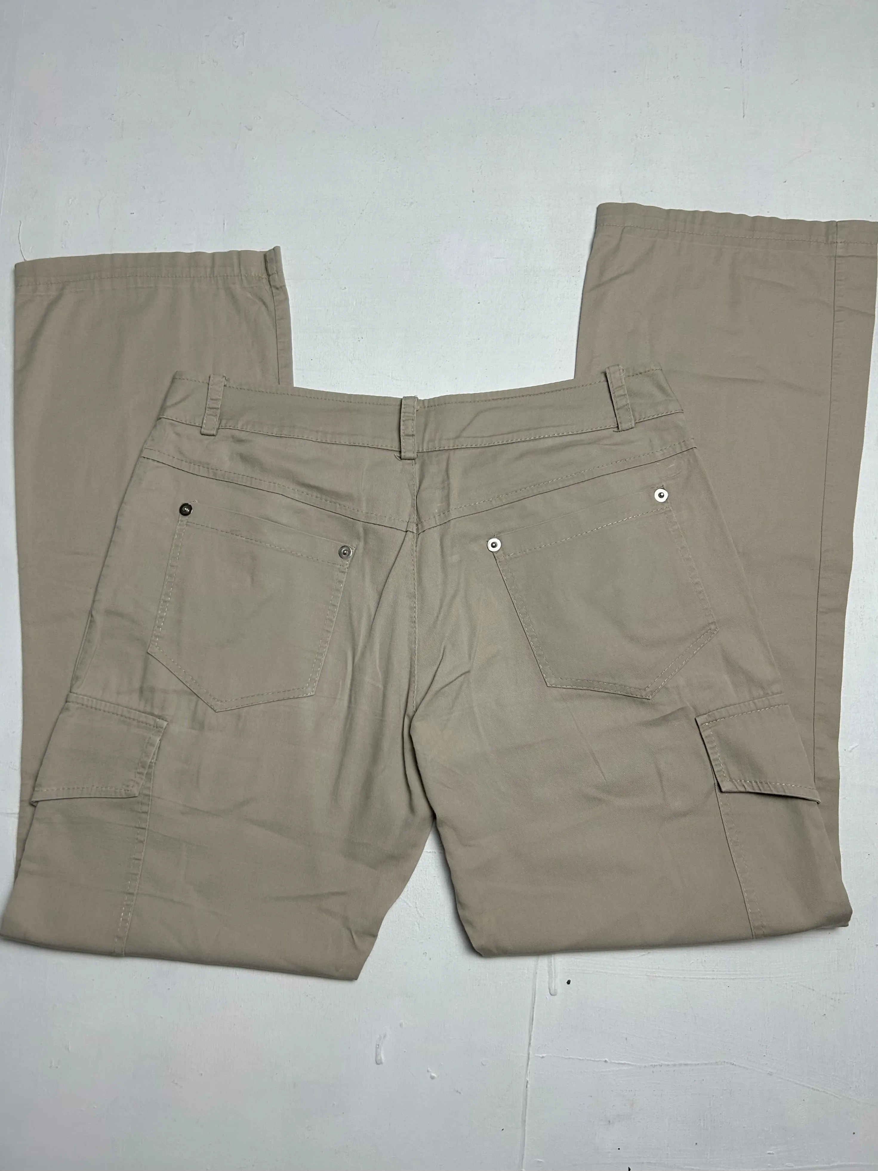 Beige cotton low waist cargo pants (S/M)