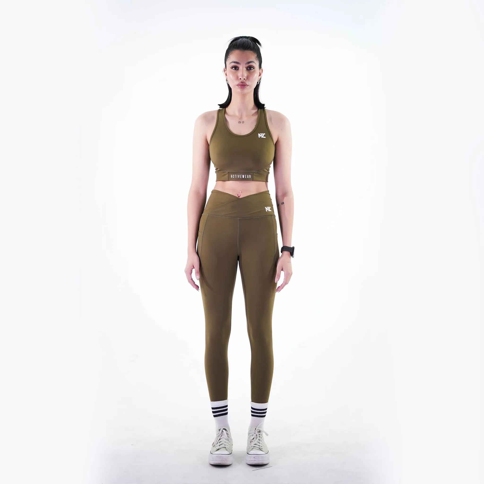 Belt Blend Sports Bra Olive Green