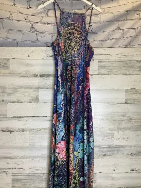 Blue & Purple Dress Casual Maxi Clothes Mentor, Size L