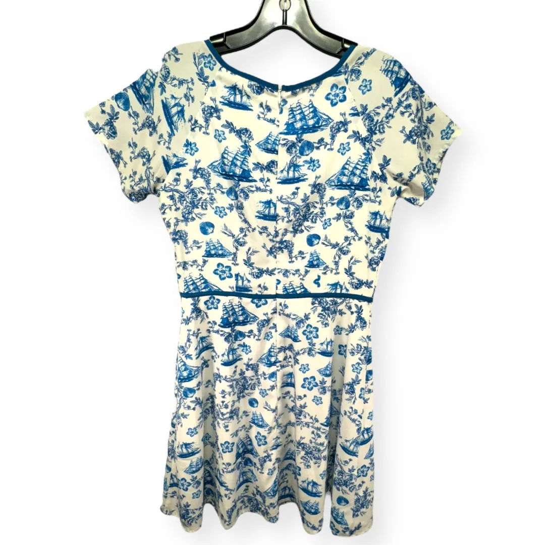 Blue & White Dress Casual Midi Yumi Kim, Size 6