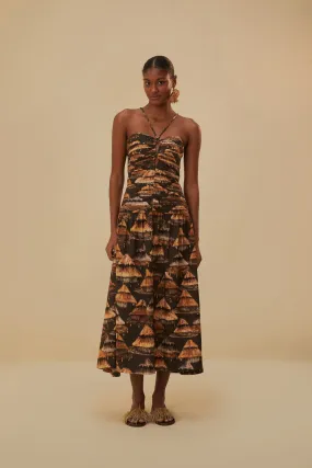 Brown Shuhu Maxi Dress Sleeveless