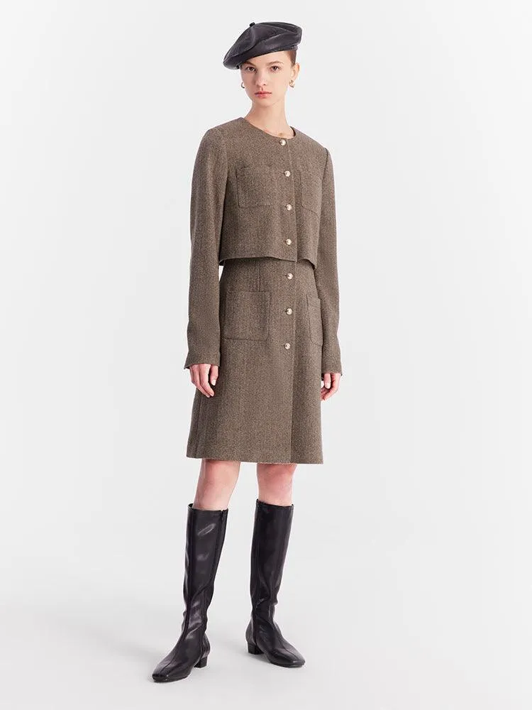 Brown Washable Double-Layer Dress