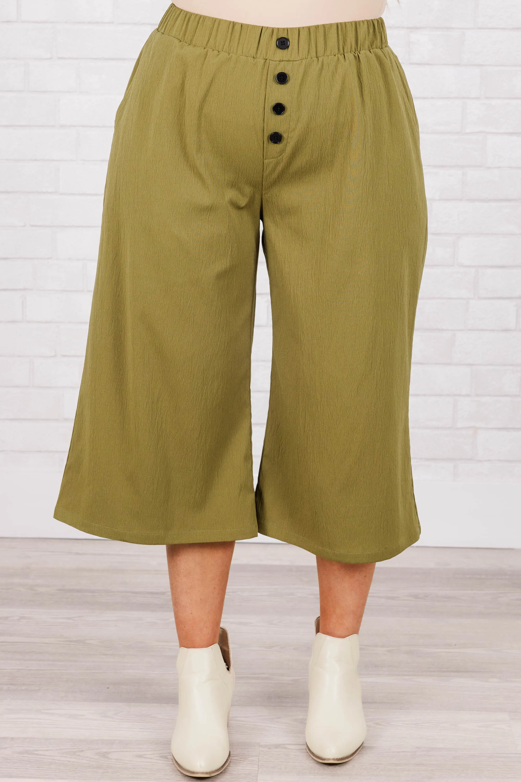 Buttons and Bells Pants, Olive