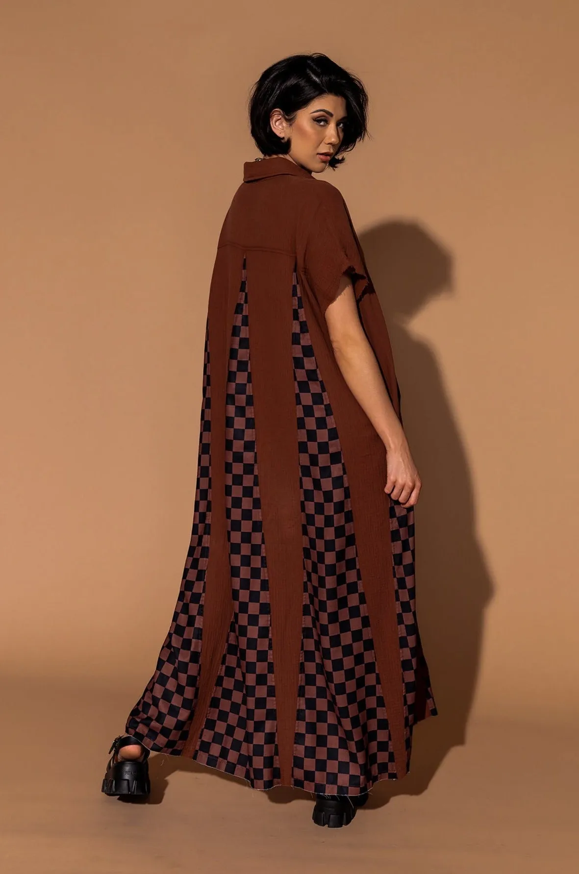 California Cool Oversized Maxi Dress in Brown