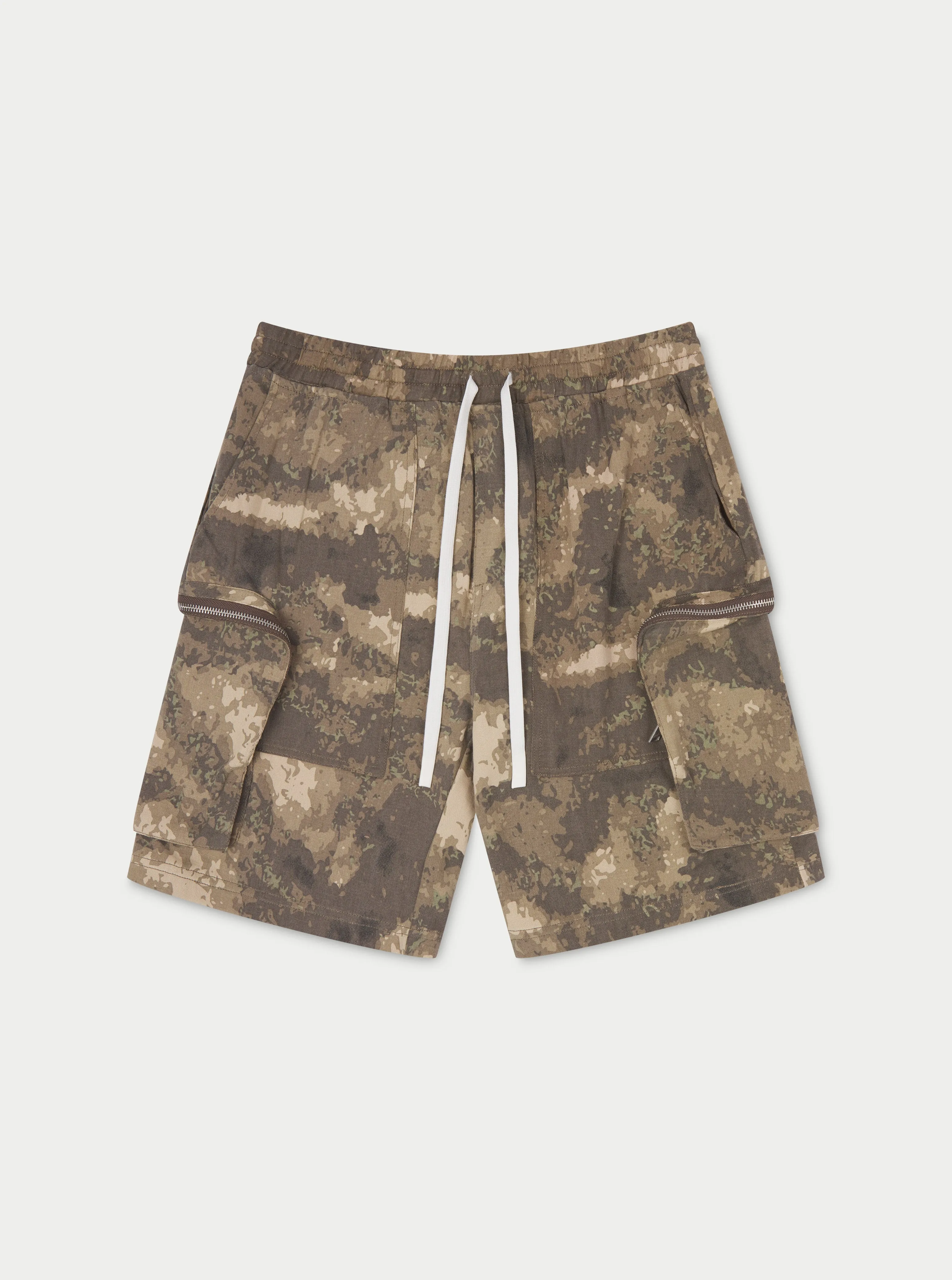 CAMO CARGO SHORTS - KHAKI