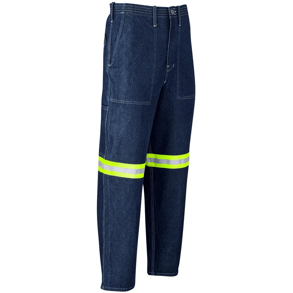 Cast Premium 100% Cotton Denim Pants - Reflective Legs - Yellow Tape