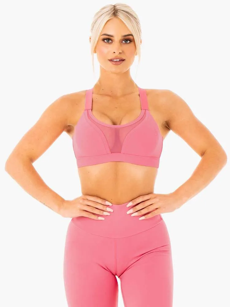 COLLIDE MESH CONTOUR SPORTS BRA PINK LEMONADE