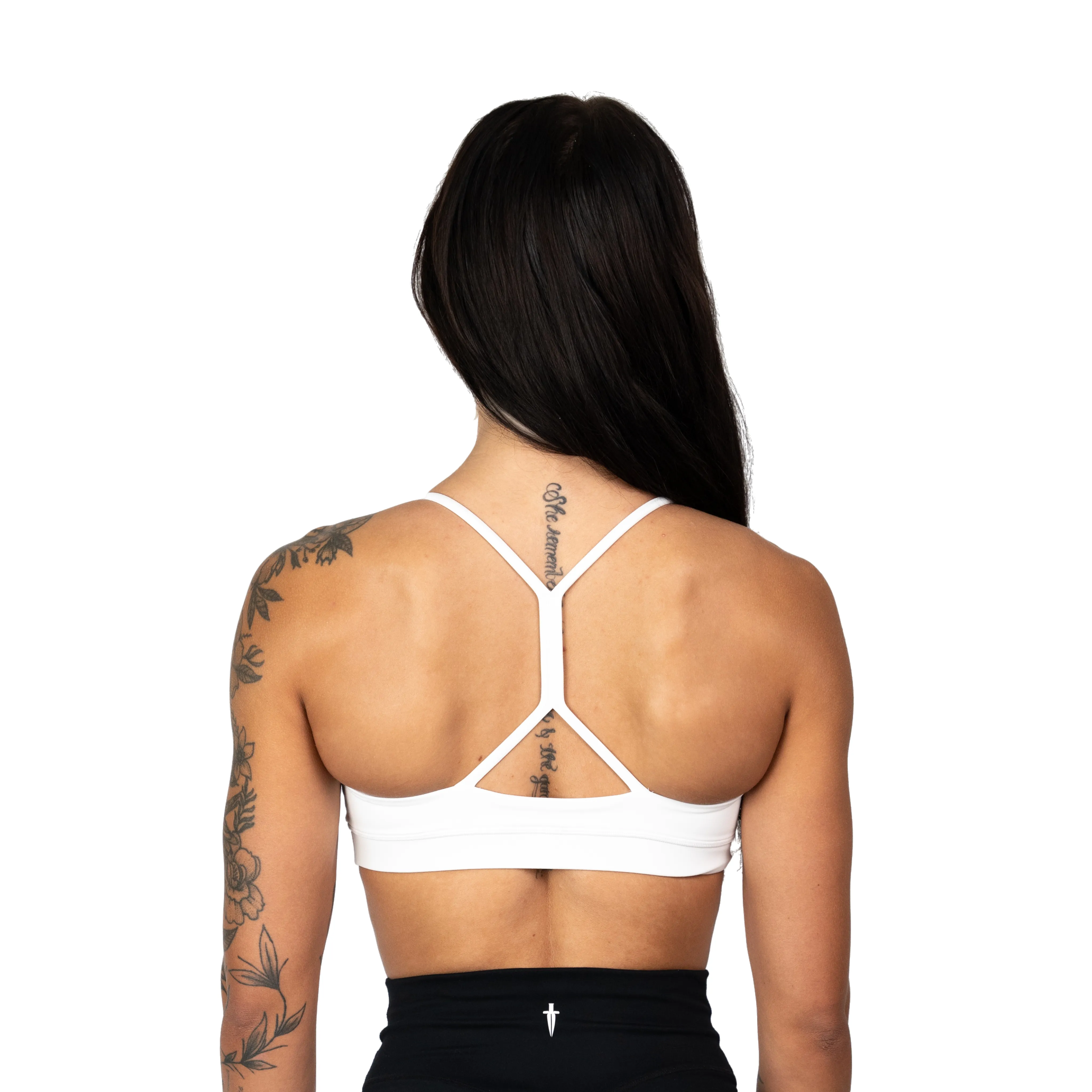 CORE V-NECK SPORTS BRA - WHITE