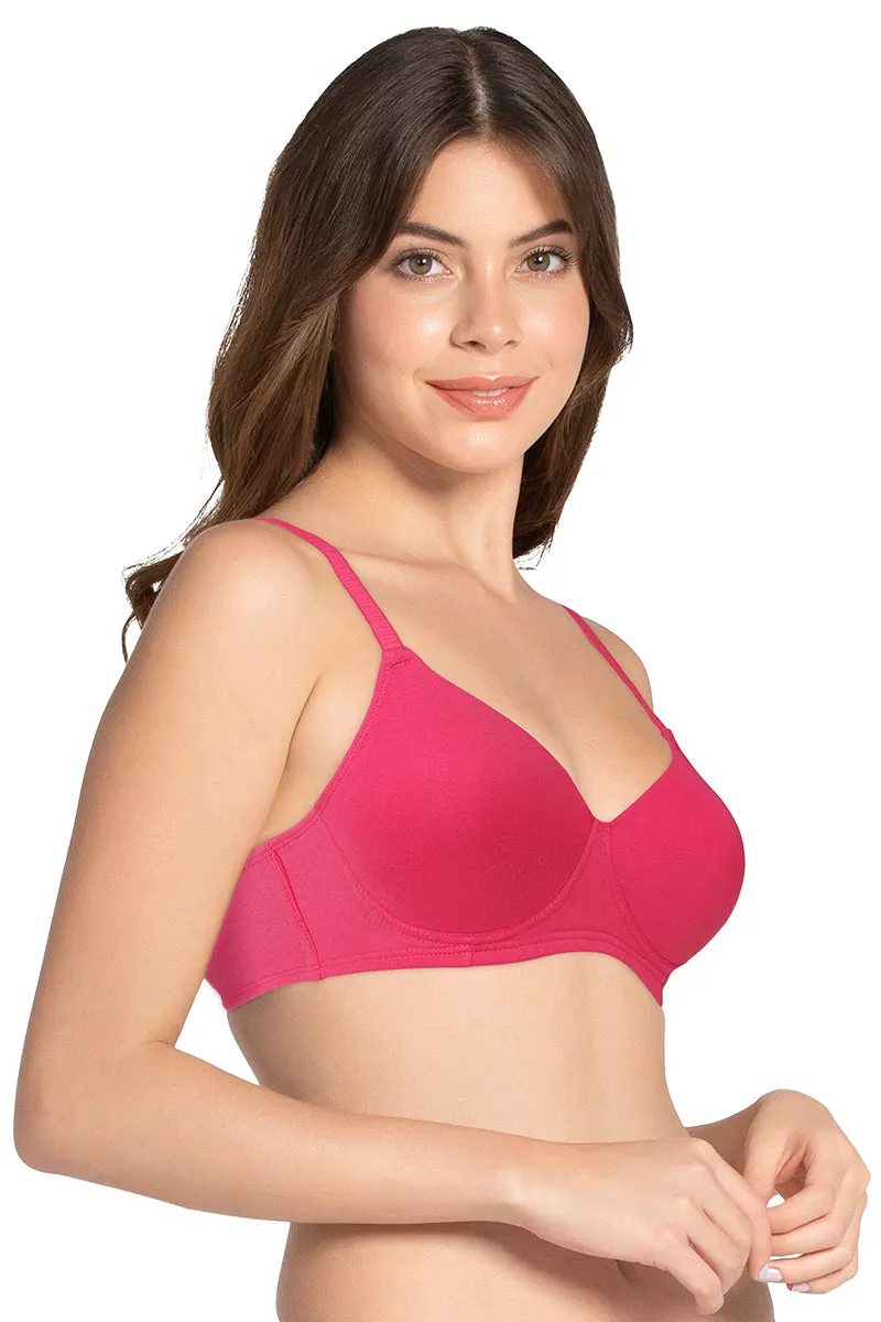 Cotton Dream Padded Non Wired T-shirt Bra - Azalea