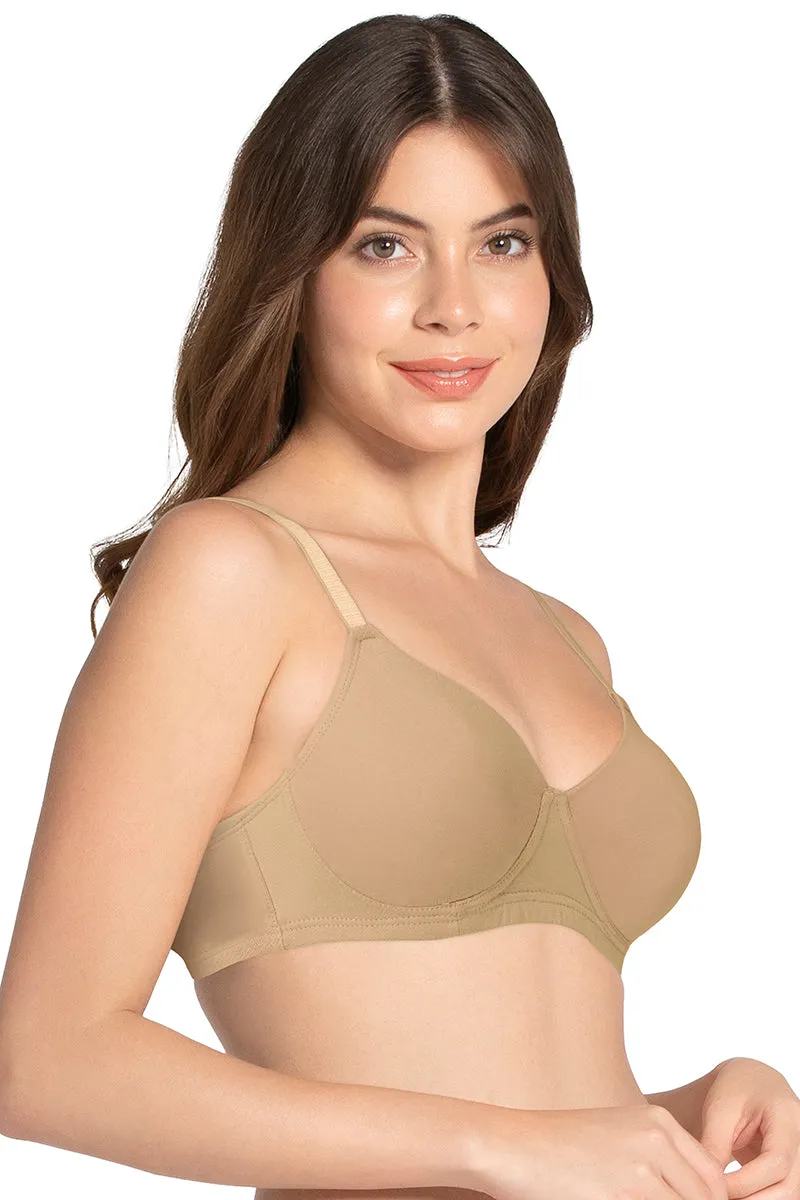 Cotton Dream Padded Non Wired T-shirt Bra - Sesame