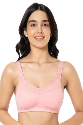 Cotton Smooth Back Solid Non Padded Non-Wired Support bra - Quartz