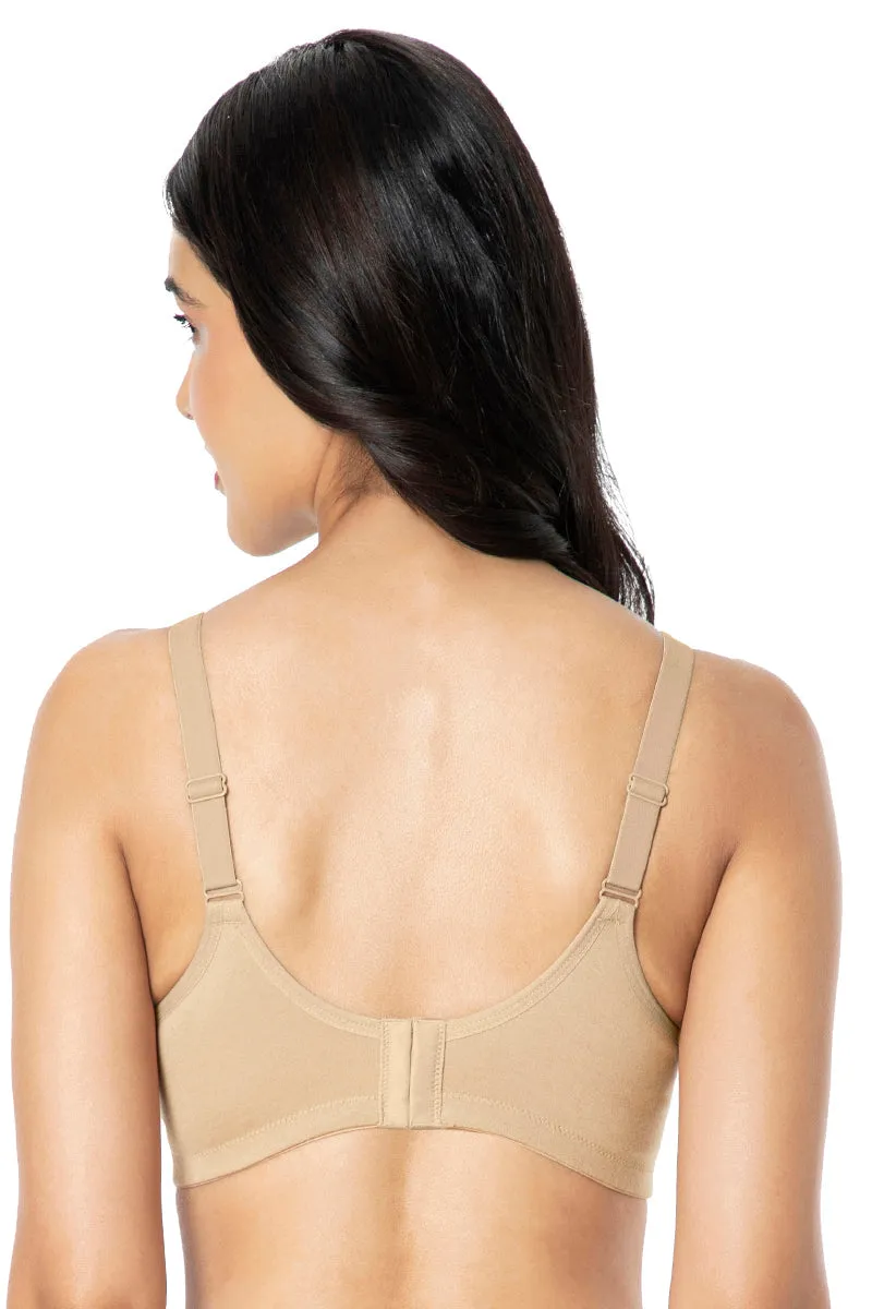 Cotton Smooth Back Solid Non Padded Non-Wired Support bra - Sandalwood