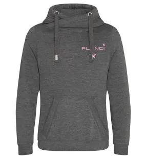 Cross Neck Hoodie | Charcoal