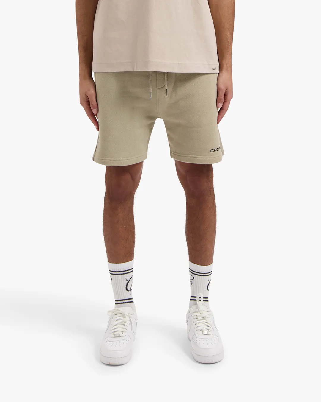 CROYEZ HEAVYWEIGHT LOGO SHORTS - KHAKI