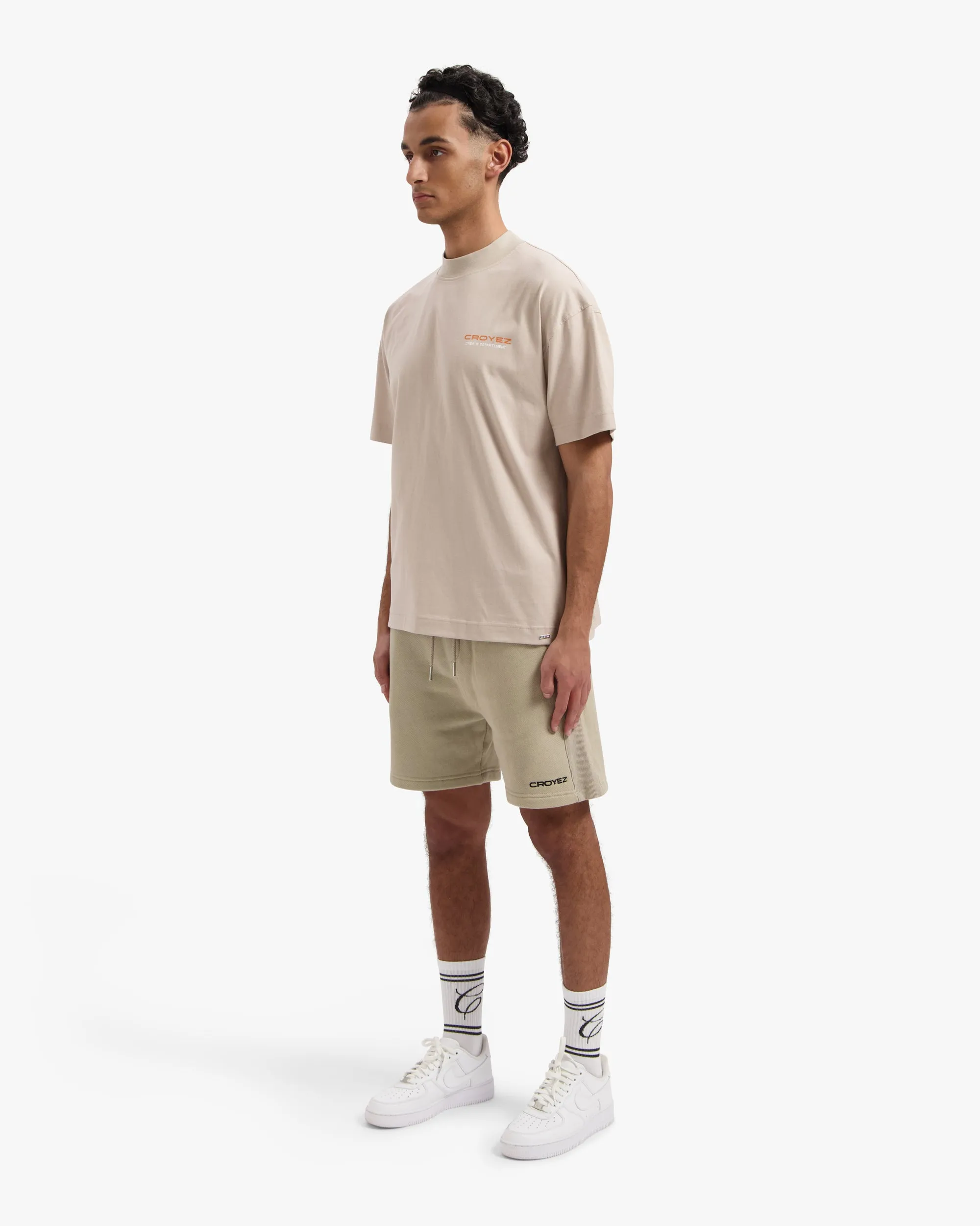 CROYEZ HEAVYWEIGHT LOGO SHORTS - KHAKI