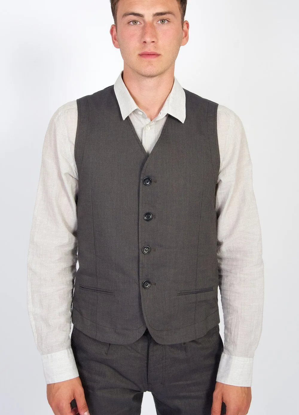 DANIEL | Four Button Waistcoat | Khaki