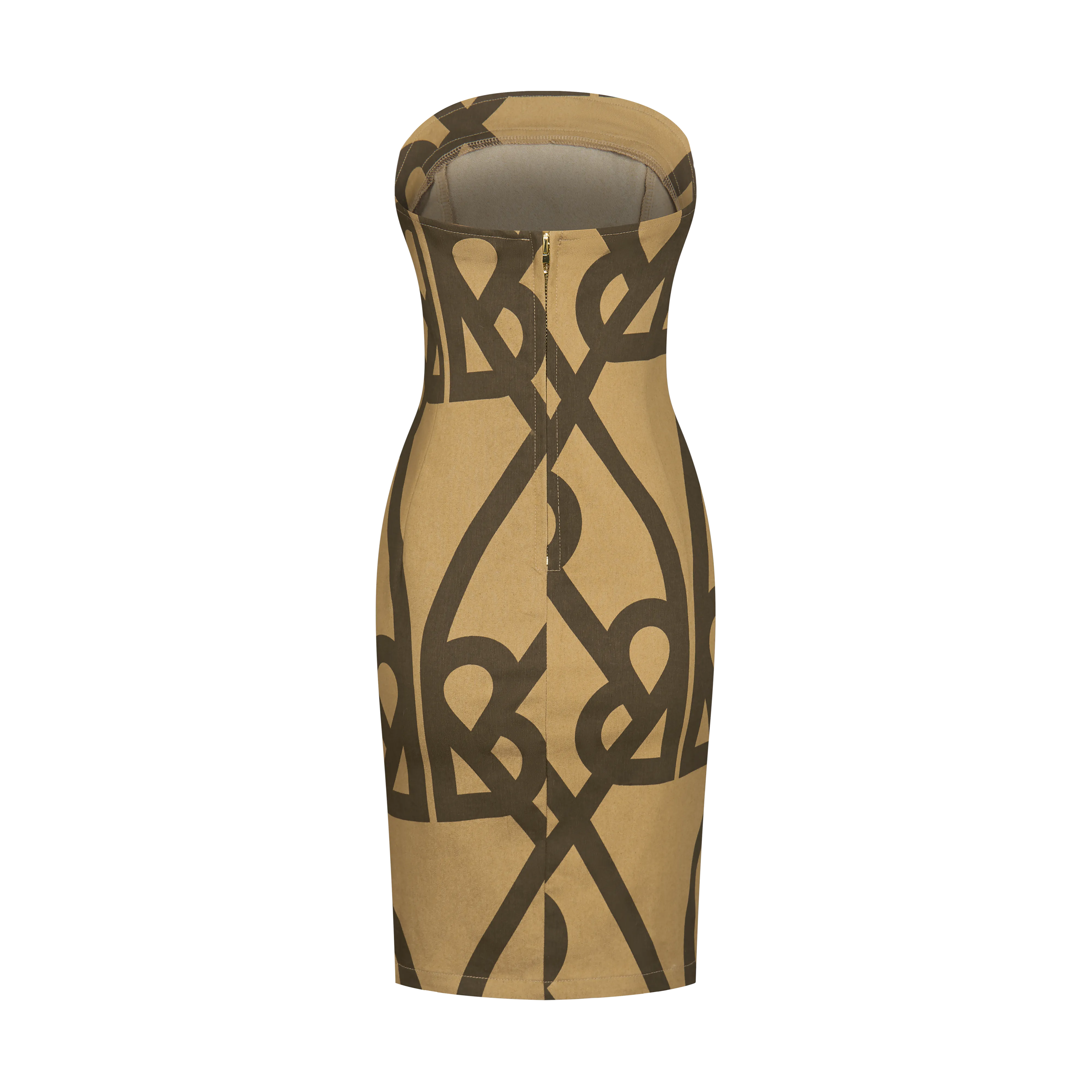 DENOGRAM TUBE DRESS-BROWN