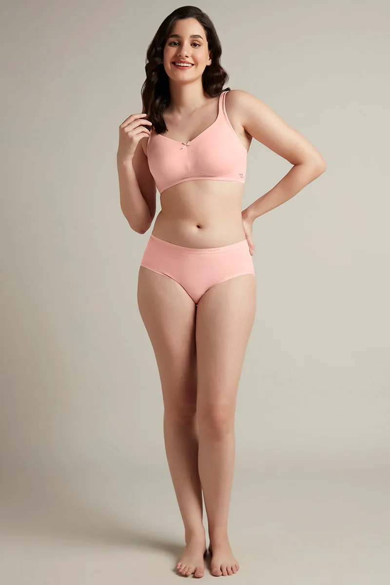 Dreamy comfort Non-Padded Non-Wired Cotton Bra - Impatiens Pink