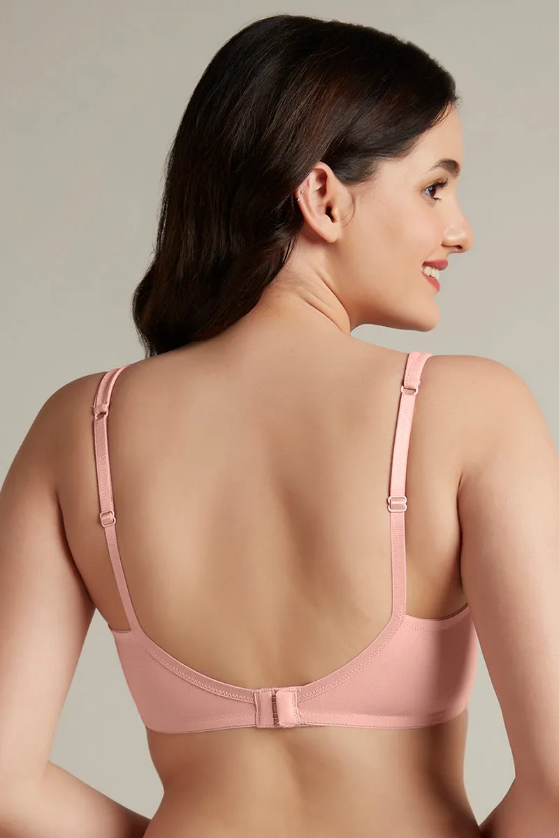 Dreamy comfort Non-Padded Non-Wired Cotton Bra - Impatiens Pink