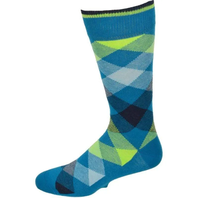 Dress Casual Combed Cotton Crew Argyle Socks