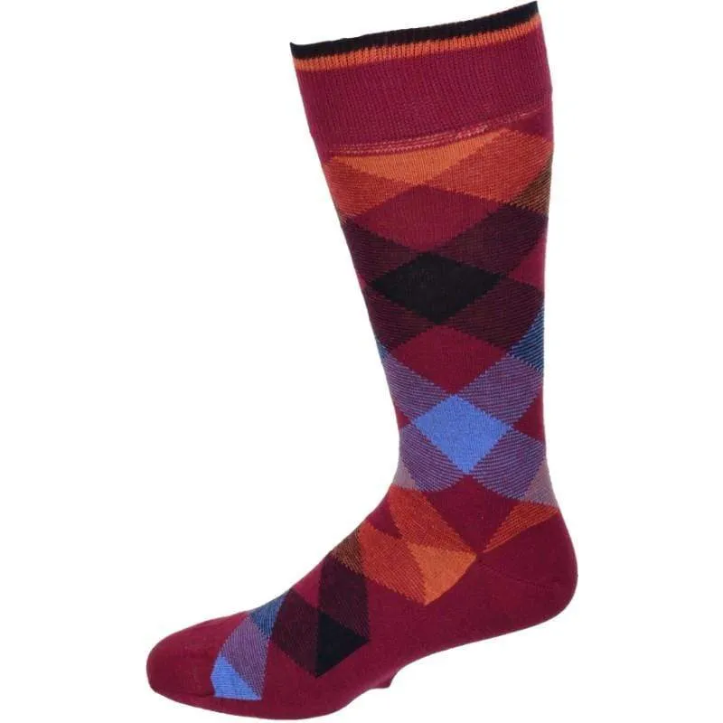 Dress Casual Combed Cotton Crew Argyle Socks