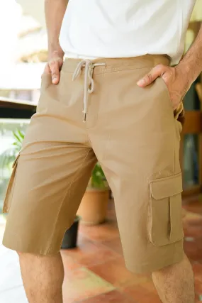 Earth Khaki Stretch Cargo Shorts