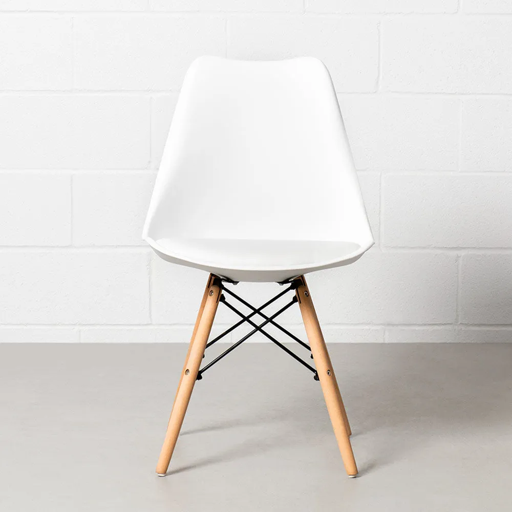 EIFFEL - White Leather Padded Side Chair