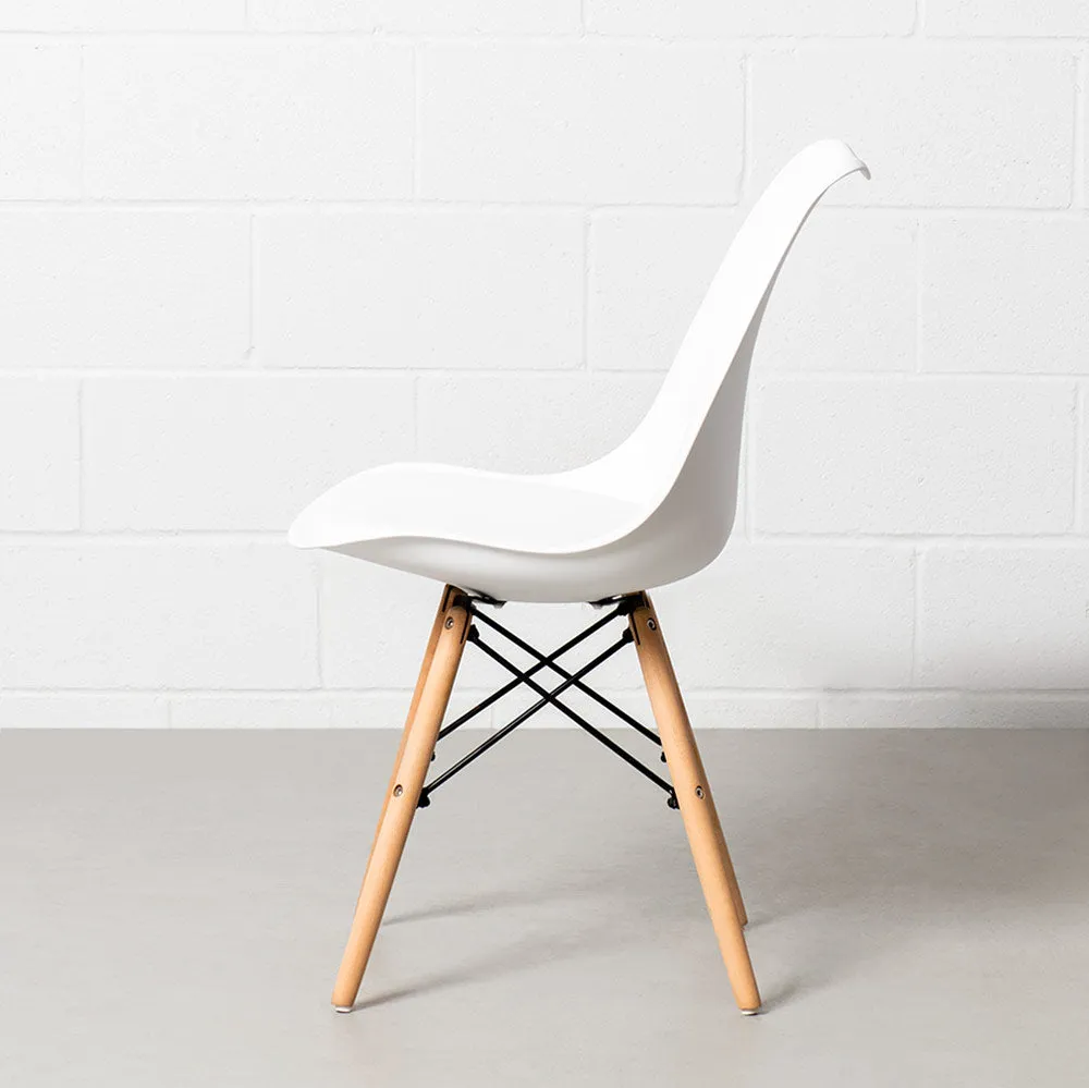 EIFFEL - White Leather Padded Side Chair