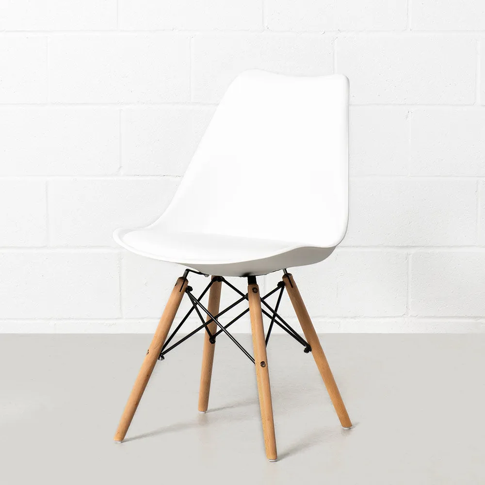 EIFFEL - White Leather Padded Side Chair