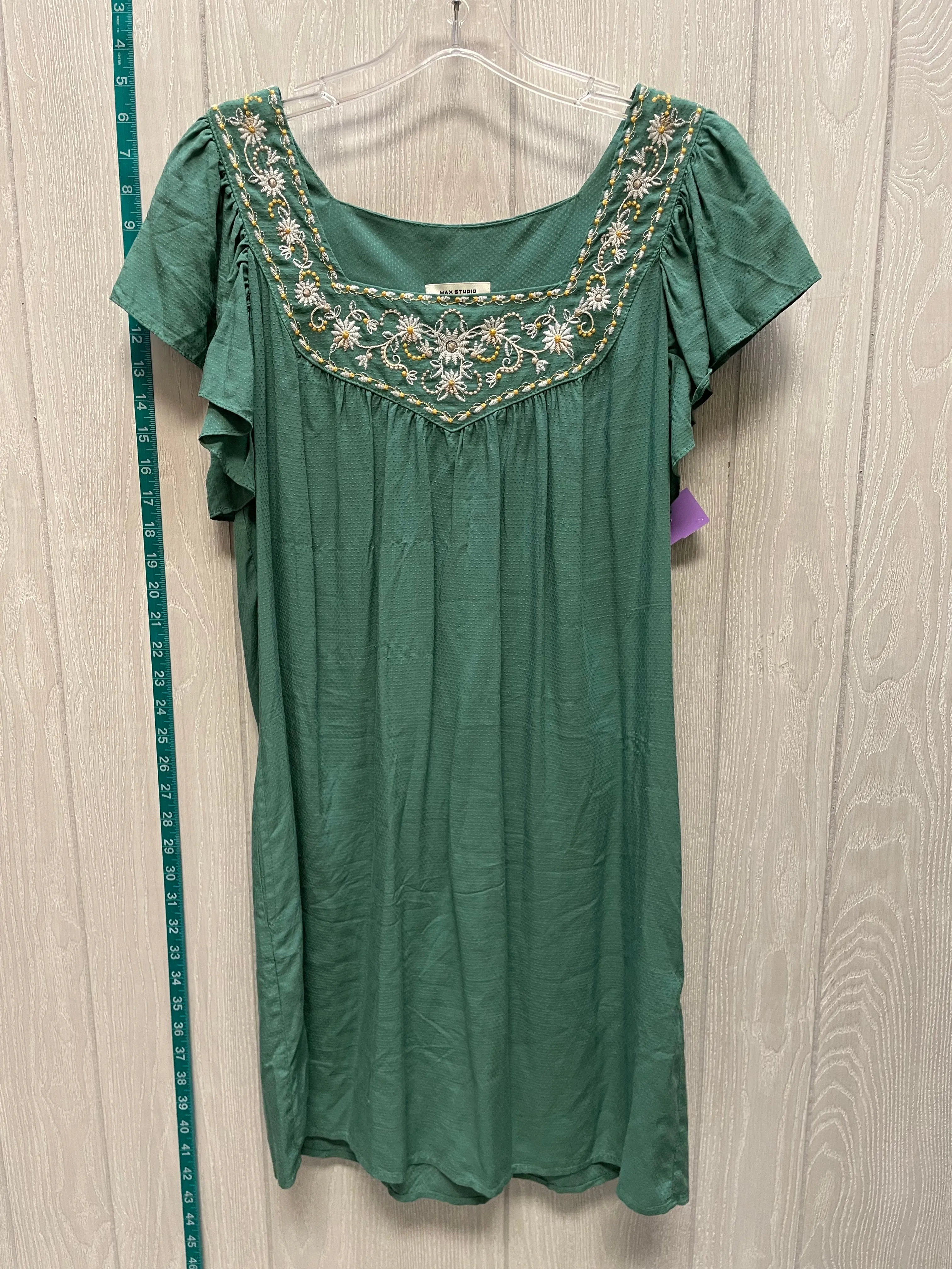 Green Dress Casual Short Max Studio, Size S