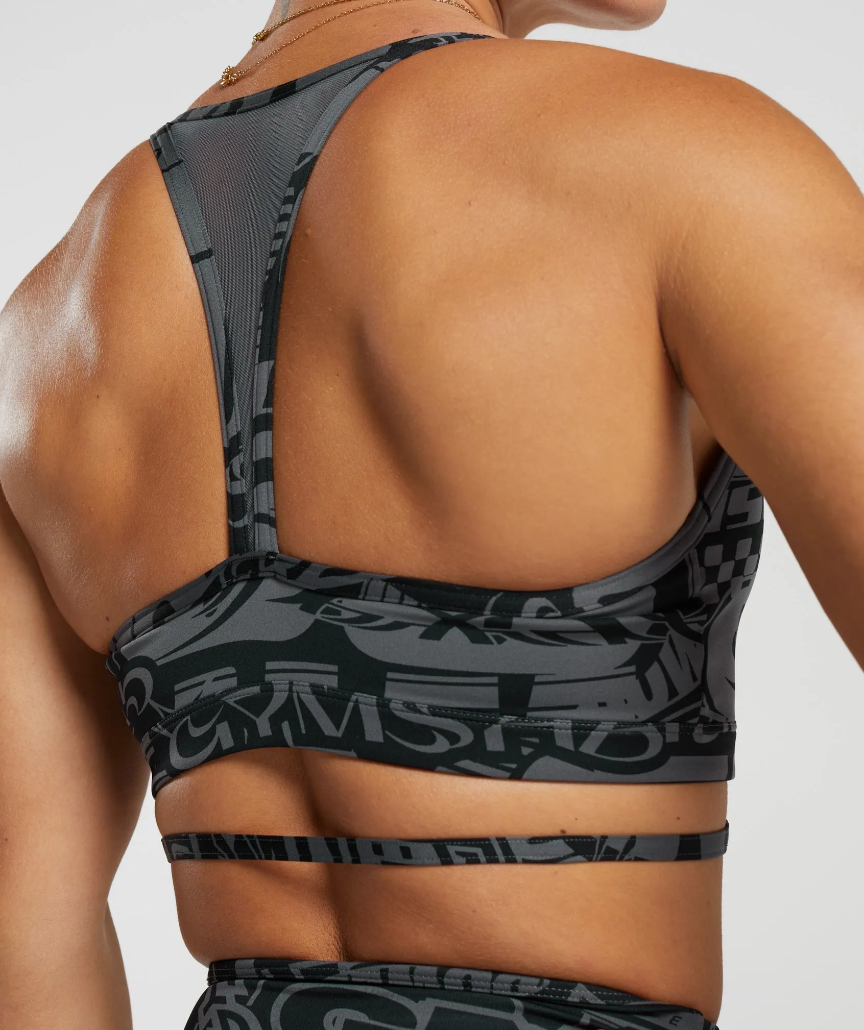 GS Power Strappy Sports Bra - Dark Grey