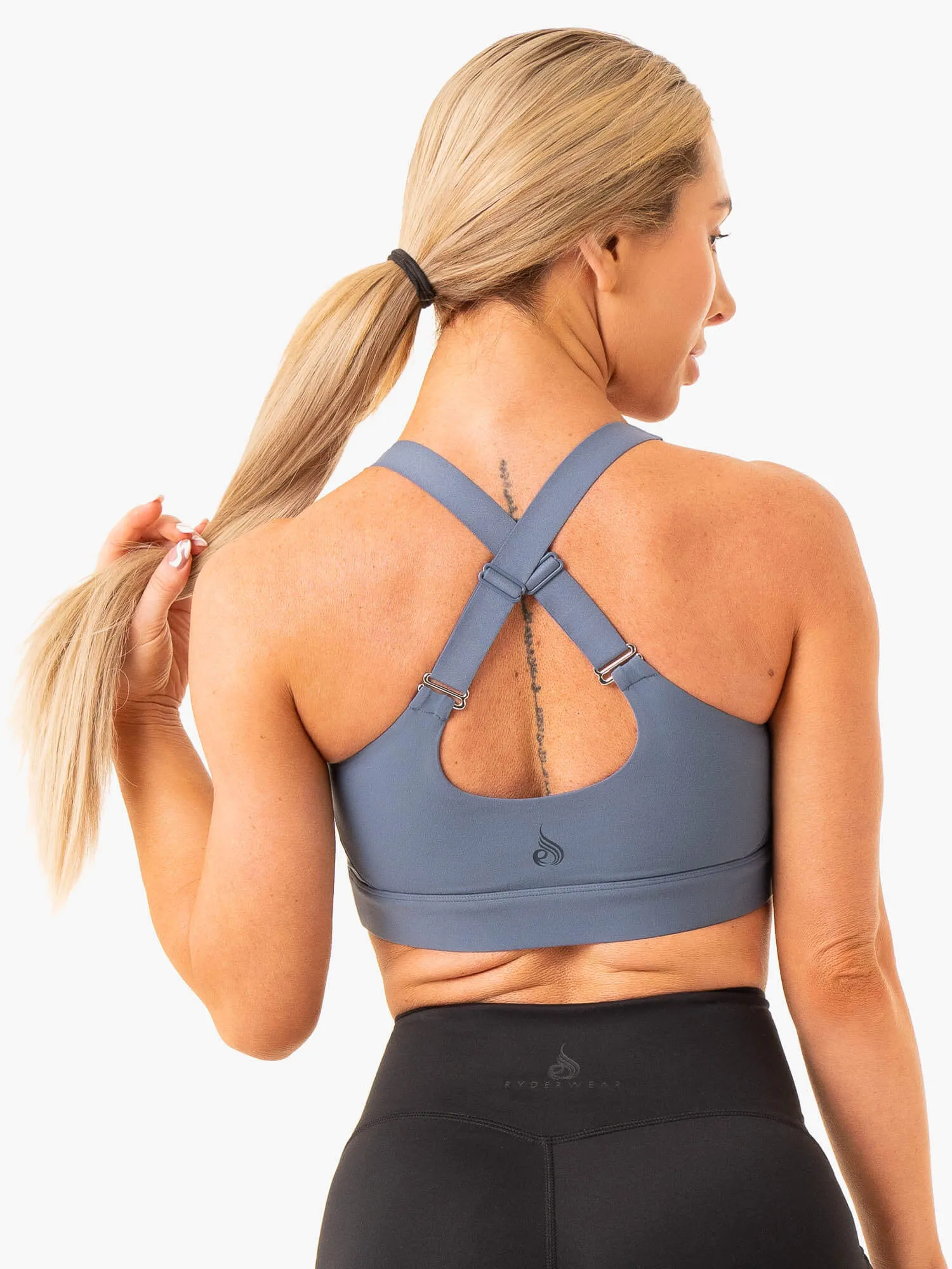 Heighten High Impact Sports Bra - Steel Blue