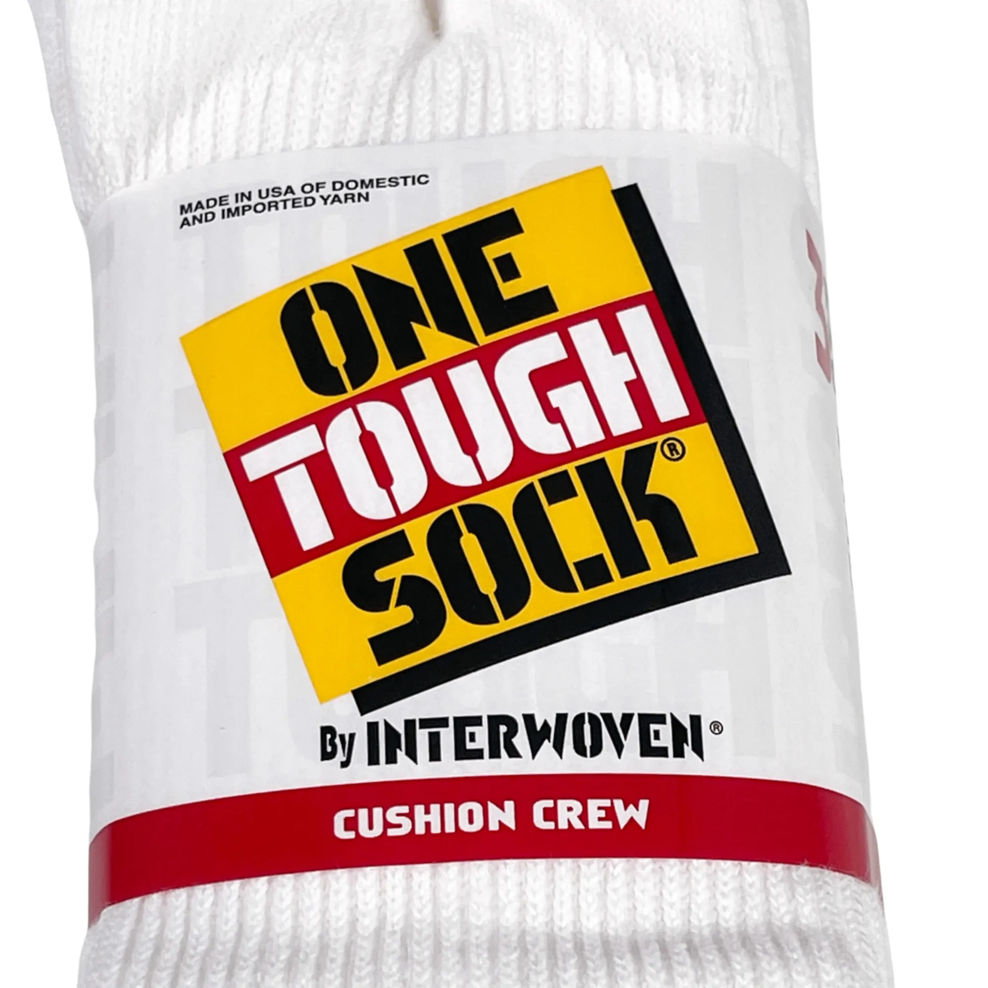 INTERWOVEN "ONE TOUGH SOCK" CASUAL COTTON CUSHION CREW - White