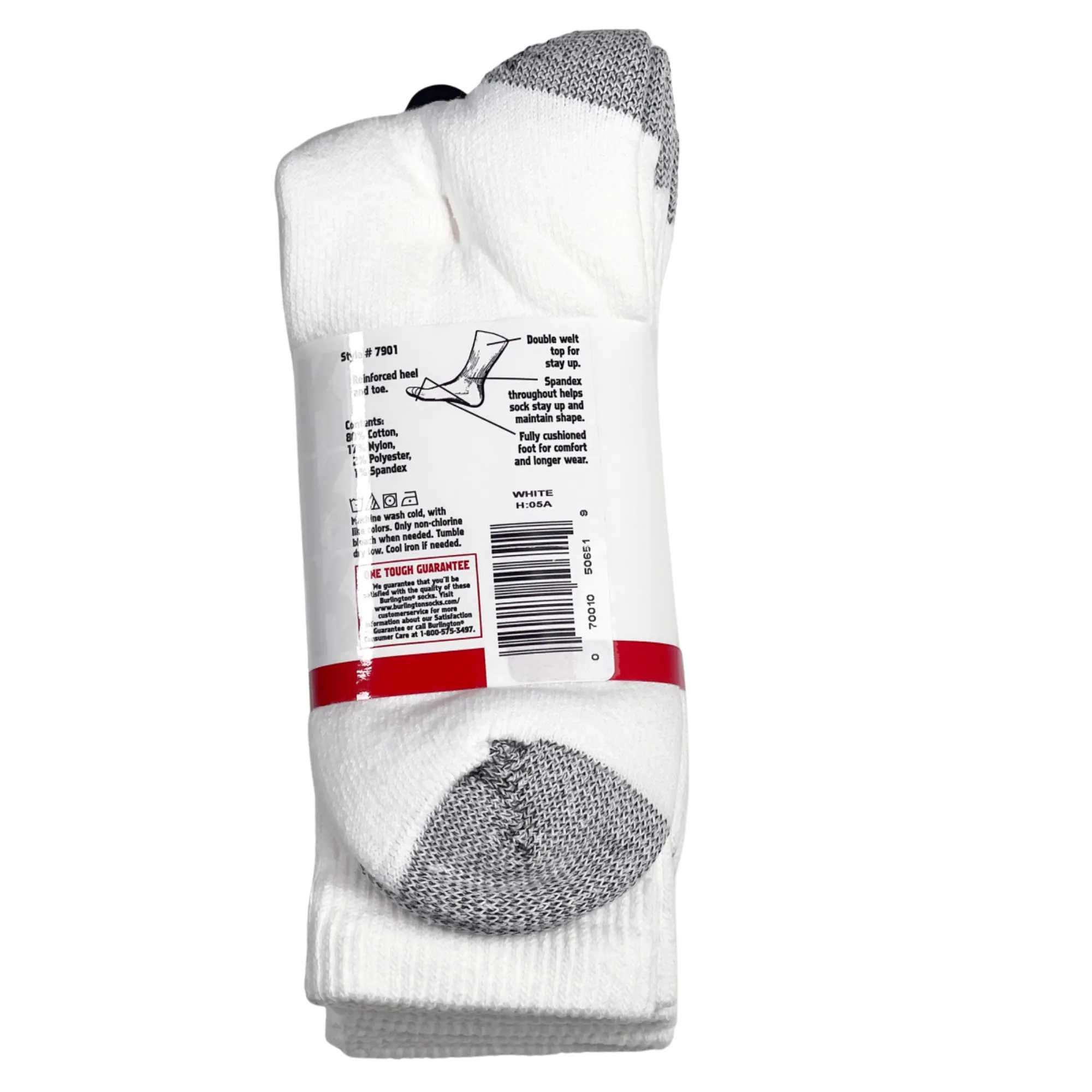 INTERWOVEN "ONE TOUGH SOCK" CASUAL COTTON CUSHION CREW - White