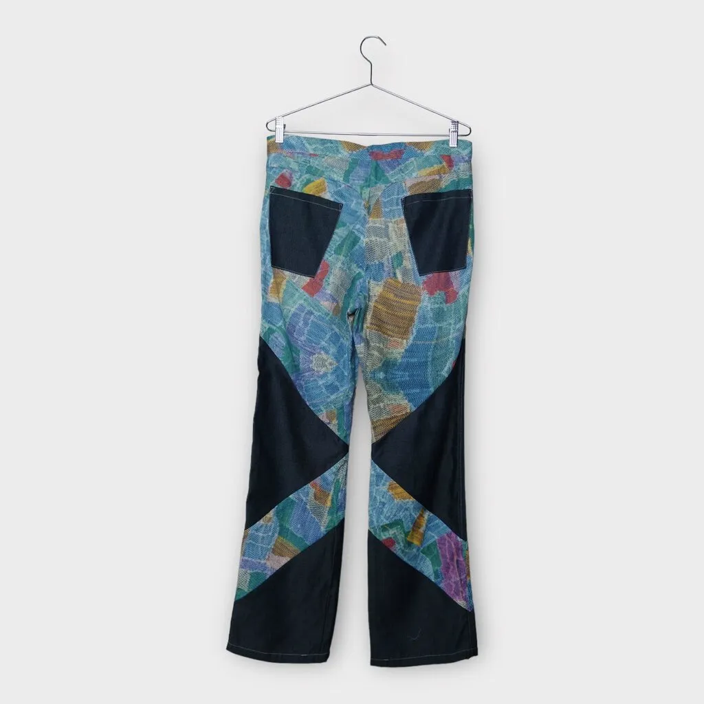 Jordanes Spyridon Gogos Print Panelled Cotton Straight Leg Pants